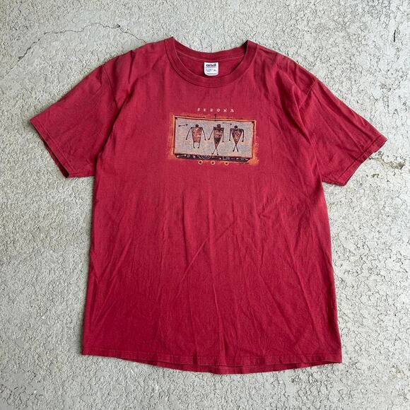 Vintage 90s Sedona Arizona Native American Drawing Location Tee. Sz XL - Picture 1 of 3